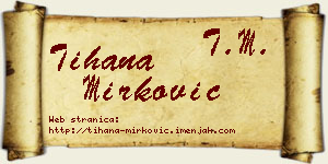 Tihana Mirković vizit kartica